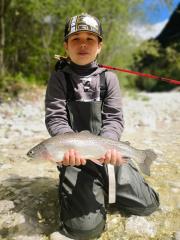 first trout on fly